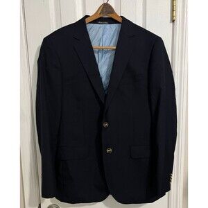 Size - Medium Bresciani Black Blazer 40R Super 150s Wool Italy Gold Buttons